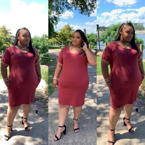 Dana T-Shirt Dress ( Curvy )